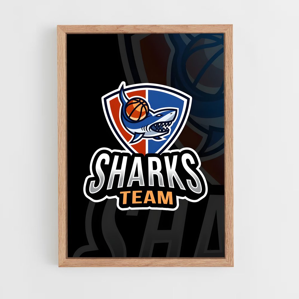 Poster Sharks Power – affiche Basketball (vue 4)